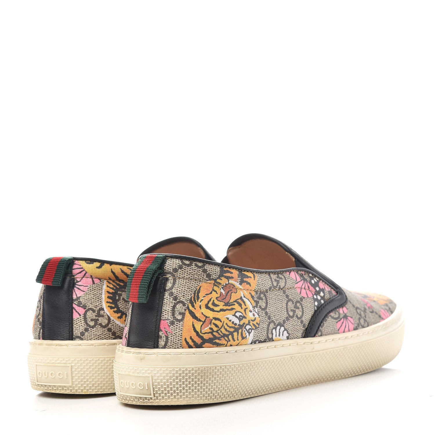 Gucci GG Supreme Monogram Bengal Womens Dublin Slip On Sneakers 38.5 Beige Pink 4 of 11