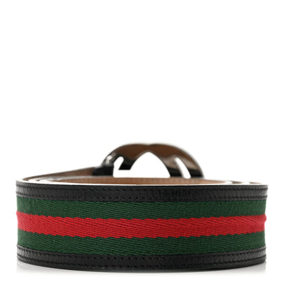 Gucci Calfskin Web Interlocking G Belt 90 36 Black 2 of 8