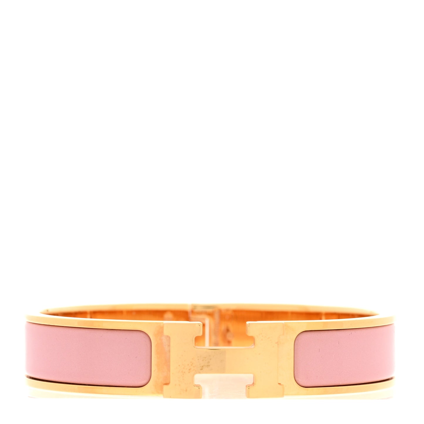 Enamel Narrow Clic Clac H Bracelet PM Rose Nacarat