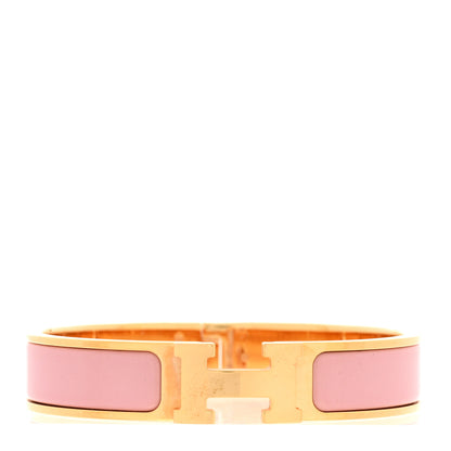 Hermes Enamel Narrow Clic Clac H Bracelet PM Rose Nacarat 1 of 5