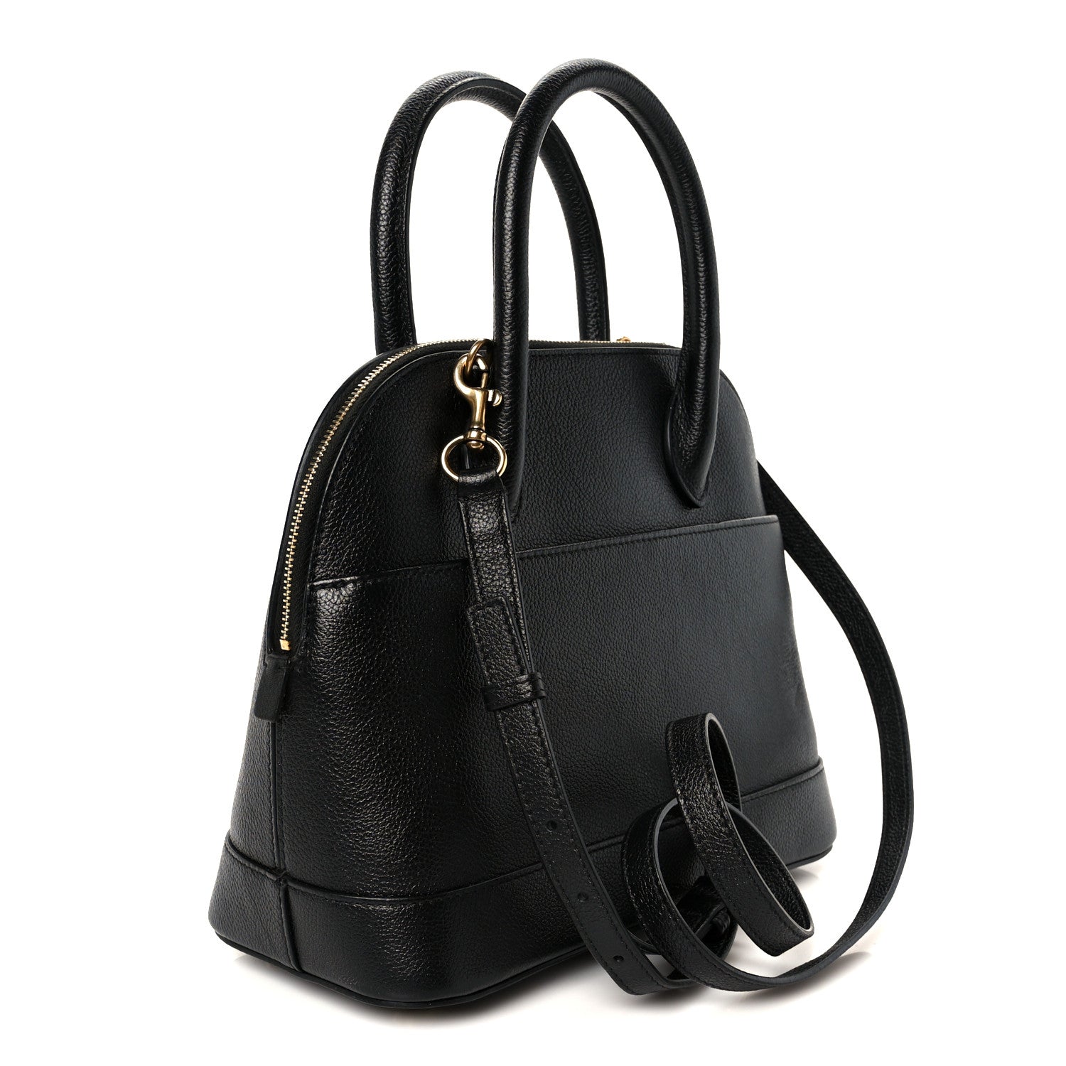 Balenciaga Grained Calfskin Logo S Ville Top Handle Bag Black White 3 of 12