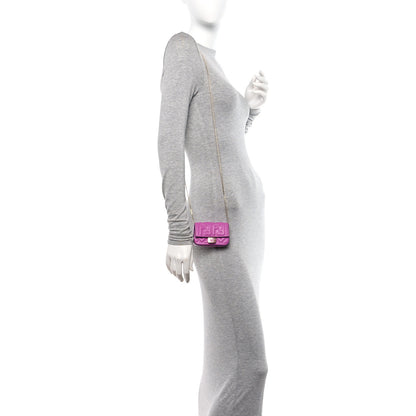 Fendi Nappa Matisse FF Embossed Nano Baguette Charm Bouganville 2 of 9