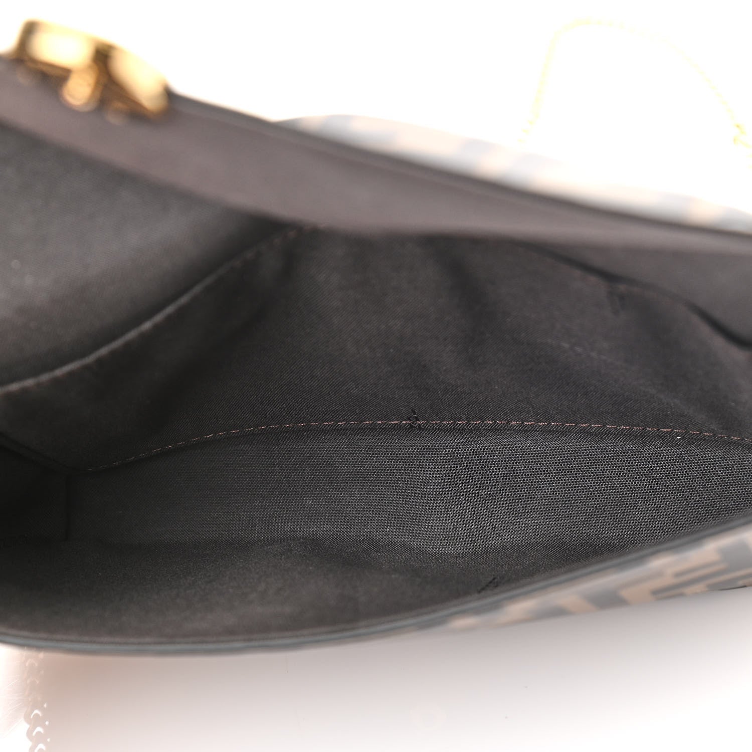 Fendi Vitello Soft F is Fendi Bi-Color FF 1974 Embossed Envelope Wallet On Chain with Pouches Maya Black 6 of 12