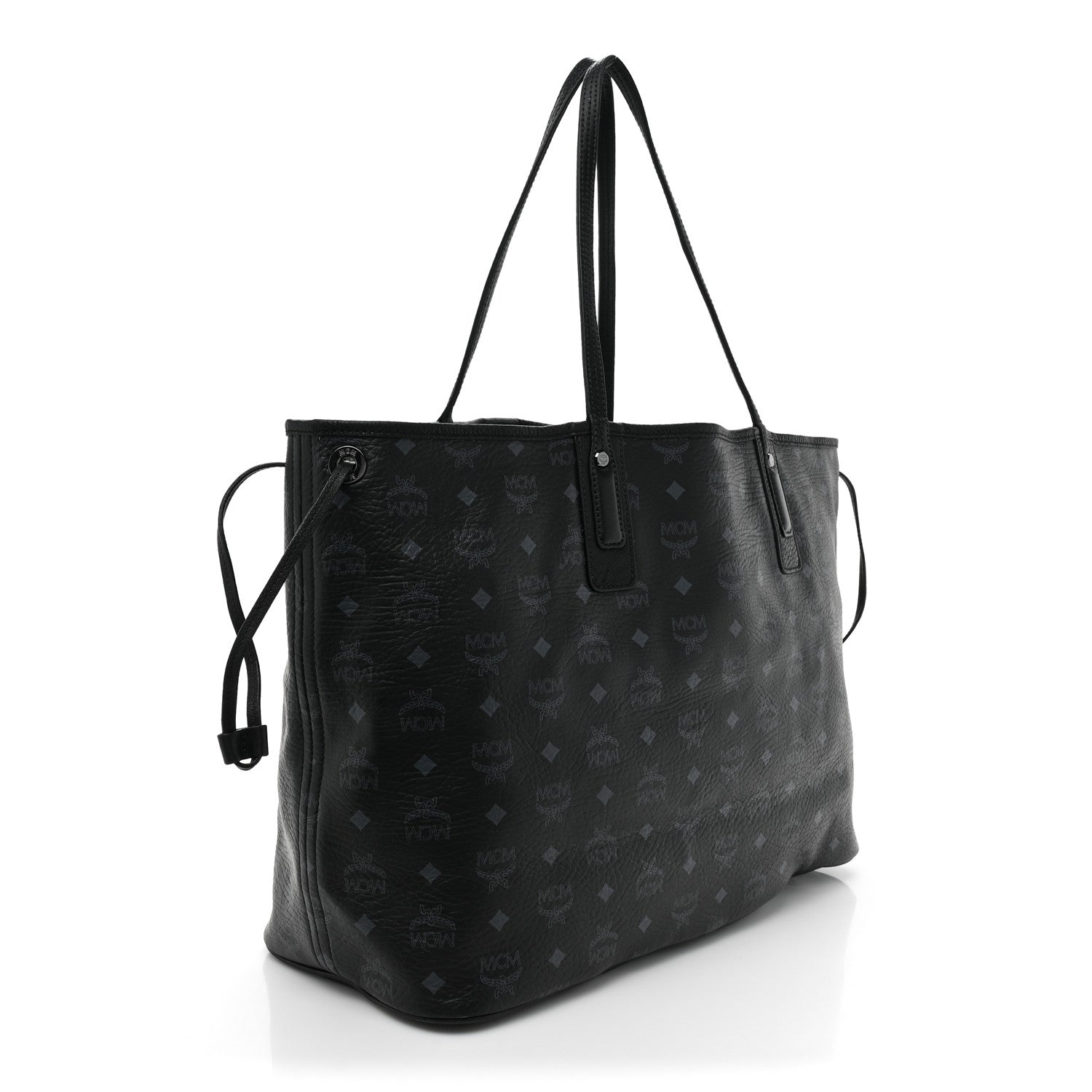 MCM Visetos Large Liz Reversible Shopper Tote Black 4 of 25