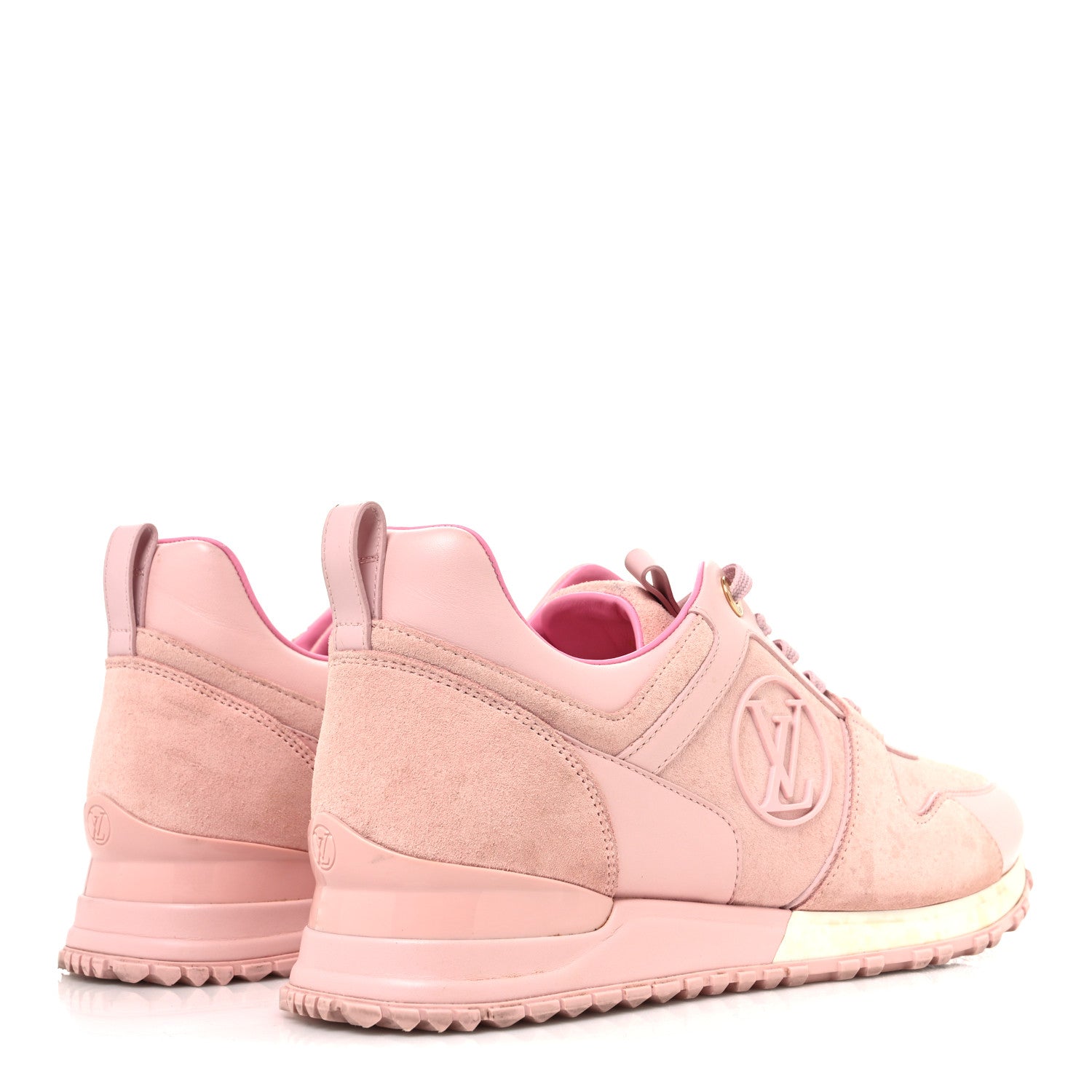 Louis Vuitton Suede Calfskin Run Away Sneakers 38.5 Pink 5 of 12