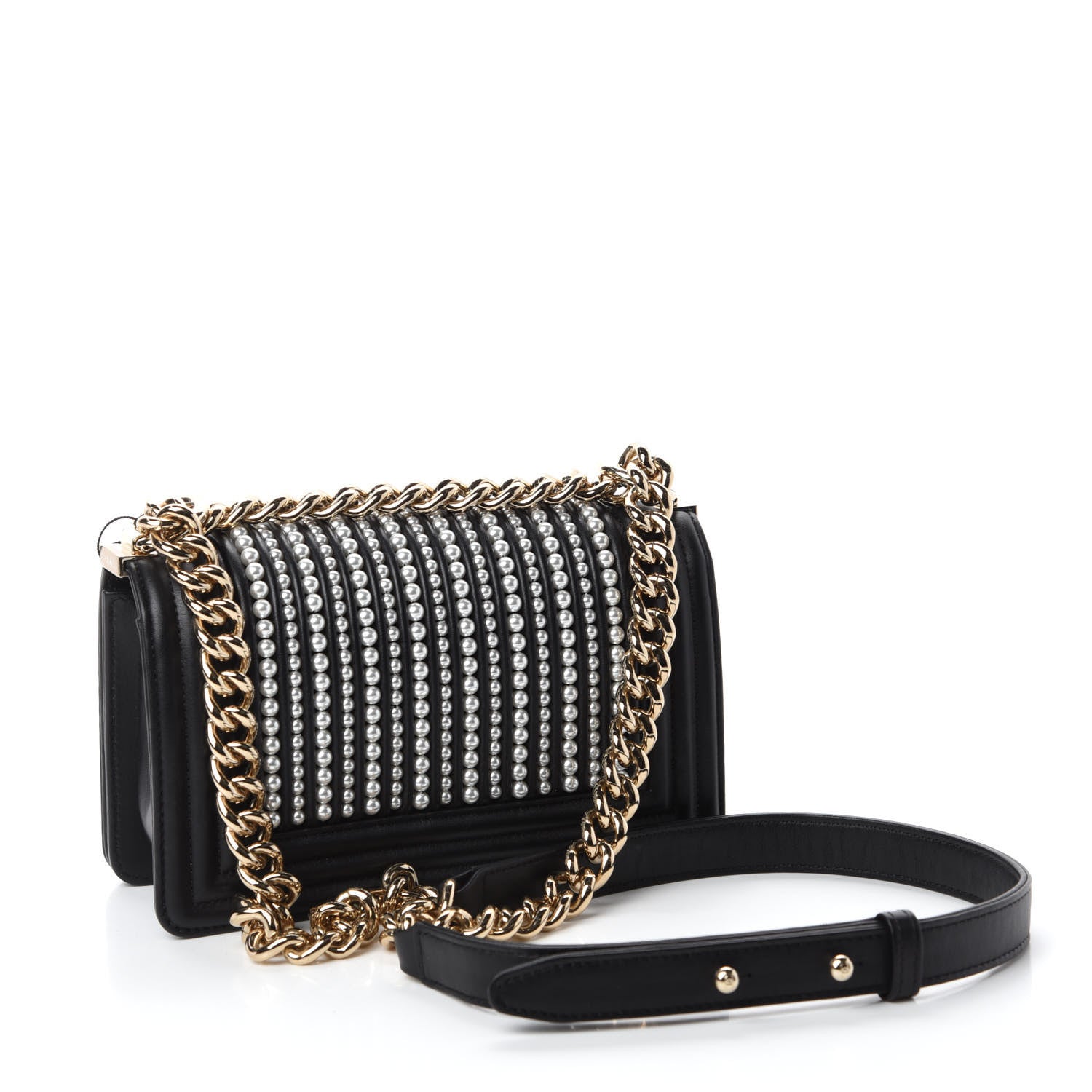 Chanel Calfskin Pearl Small Boy Flap Black 3 of 11