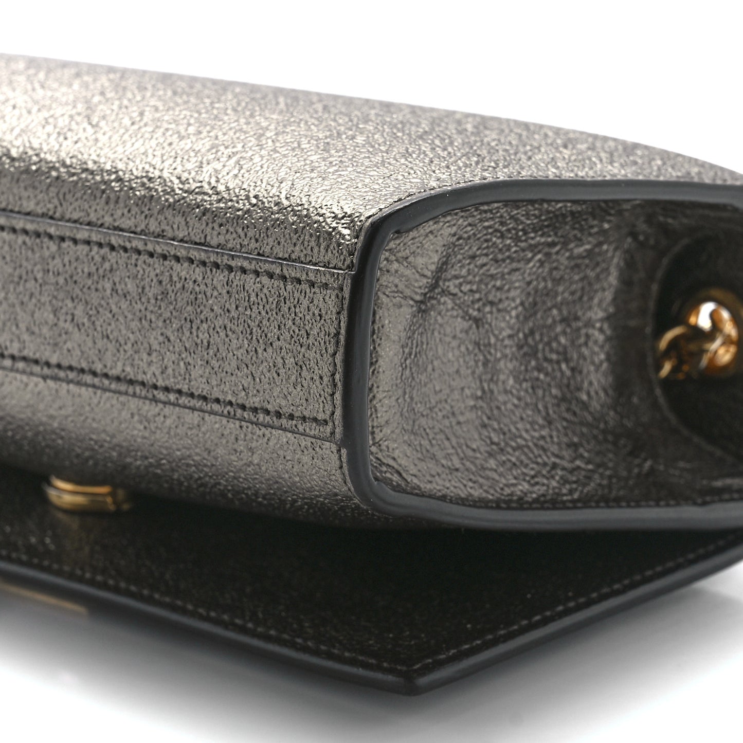 Metallic Calfskin Small Classic Monogram Kate Satchel Pewter