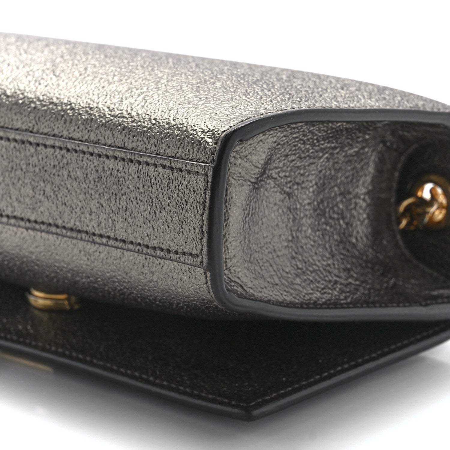 Saint Laurent Metallic Calfskin Small Classic Monogram Kate Satchel Pewter 9 of 9
