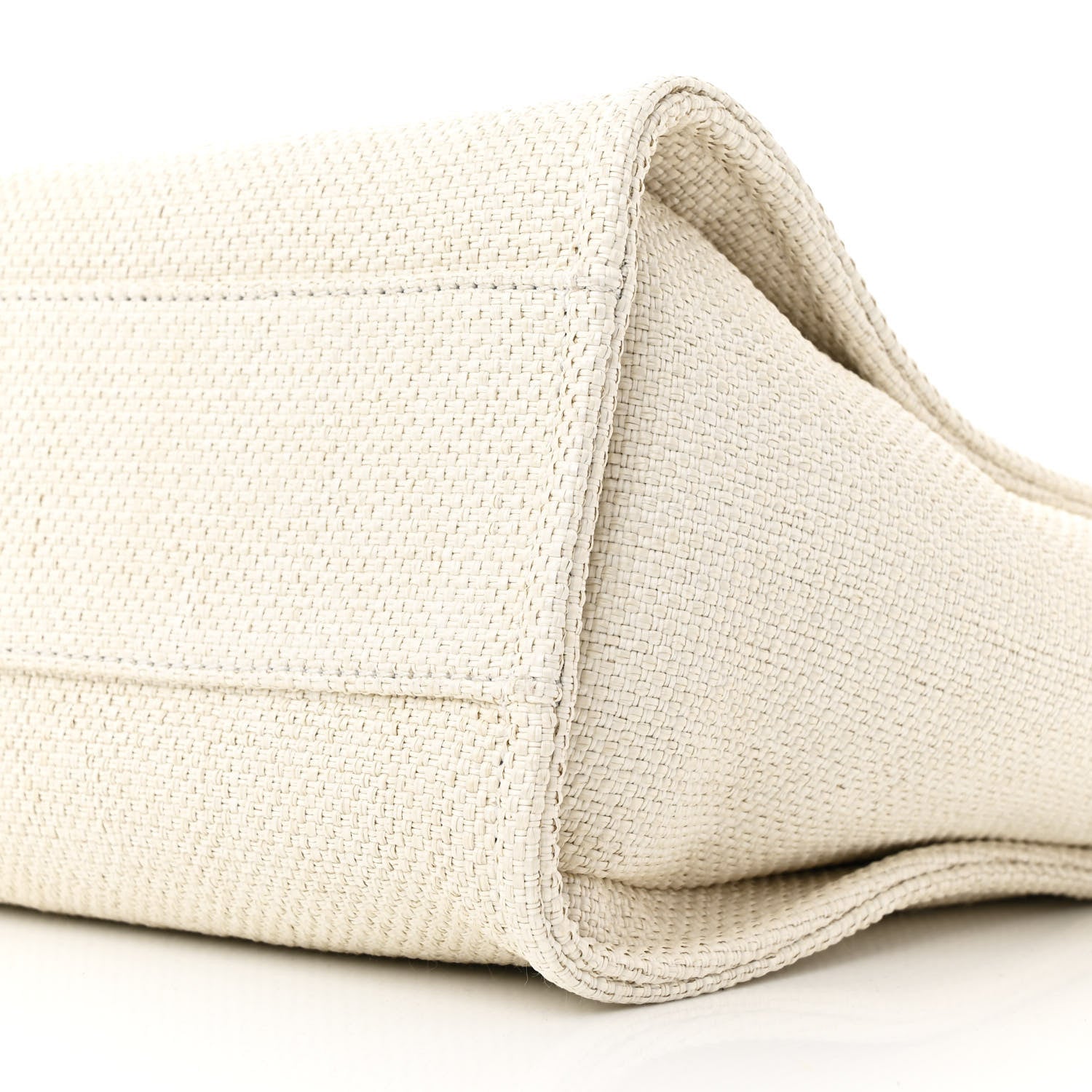 Chanel Woven Straw Raffia Small Deauville Tote White Navy 10 of 12