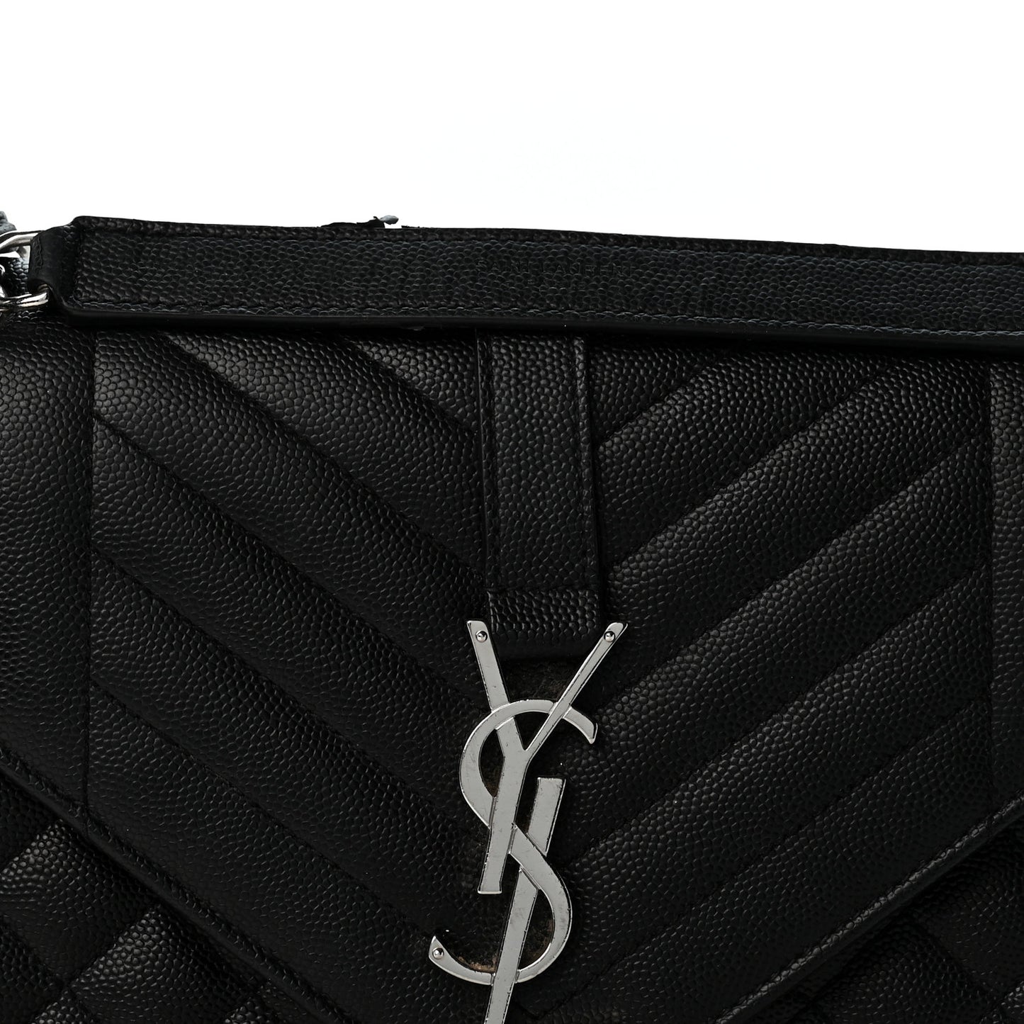 Grain De Poudre Textured Mixed Matelasse Triquilt Medium Monogram Satchel Black