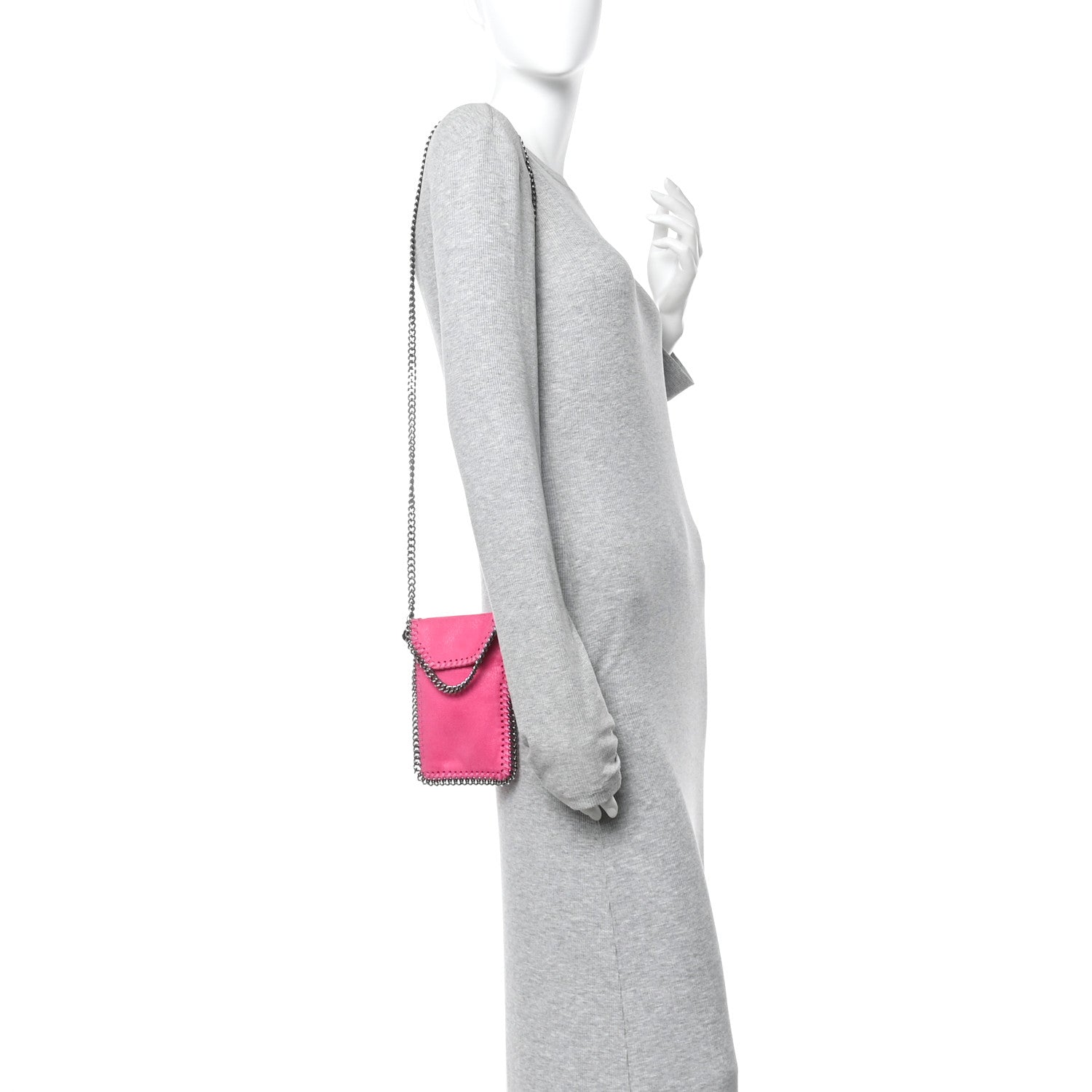 Stella McCartney Shaggy Deer Phone Holder Crossbody Hot Pink