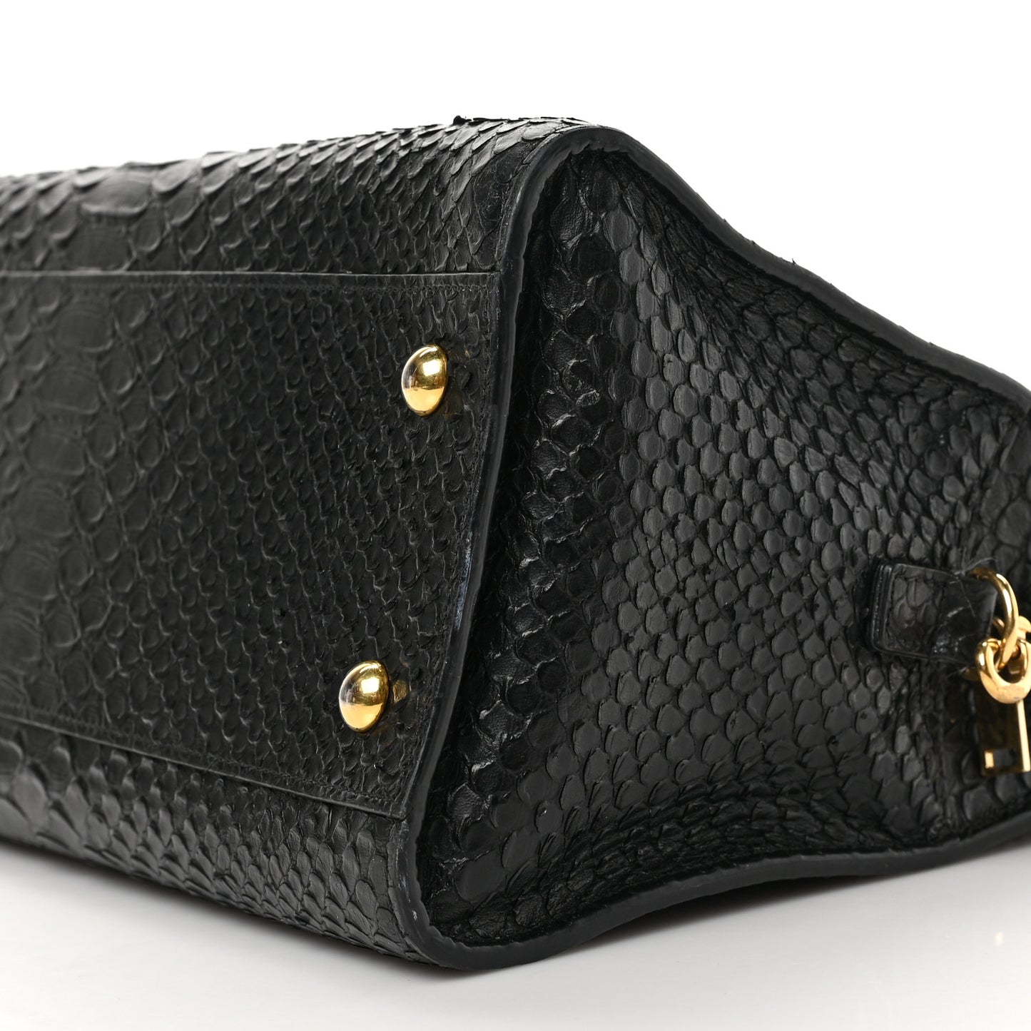 Python Calfskin Embossed Monogram Baby Cabas Black