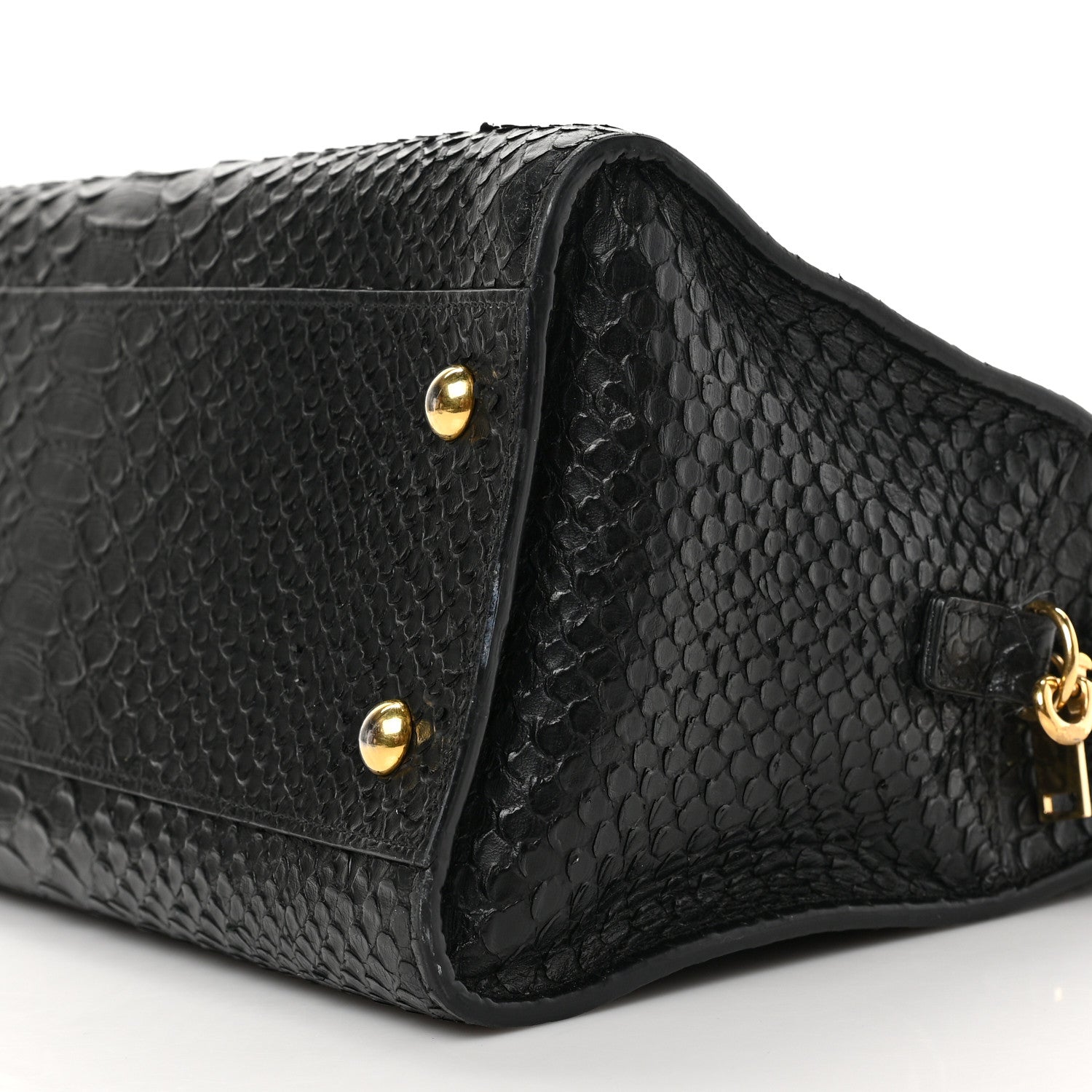 Saint Laurent Python Calfskin Embossed Monogram Baby Cabas Black 8 of 8