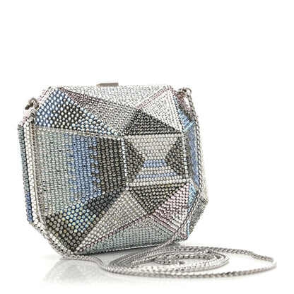 Judith Leiber Swarovski Crystal Minaudiere Clutch Silver Multicolor 4 of 10