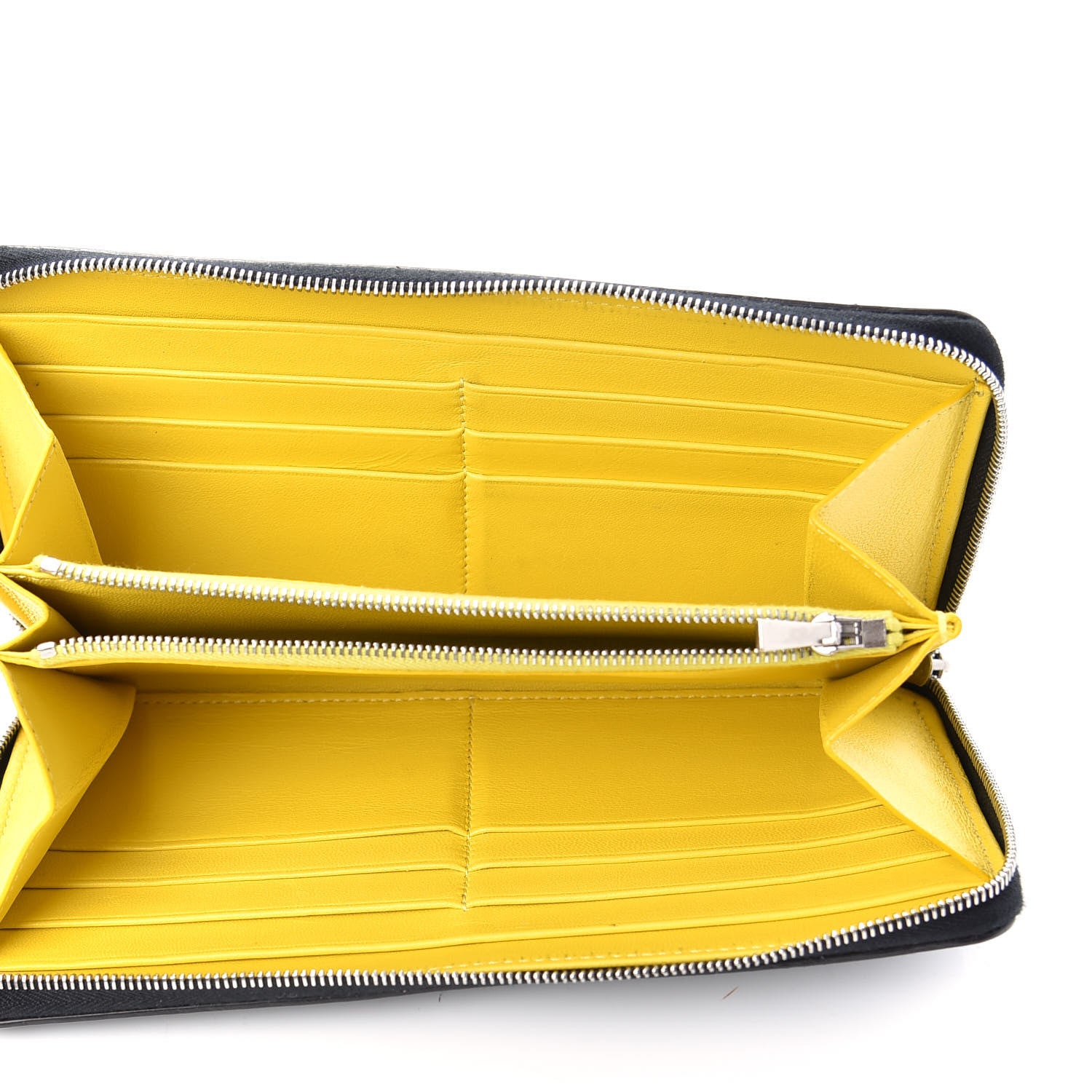Celine Calfskin Large Zip Around Multifunction Wallet Black Citron 5 of 9