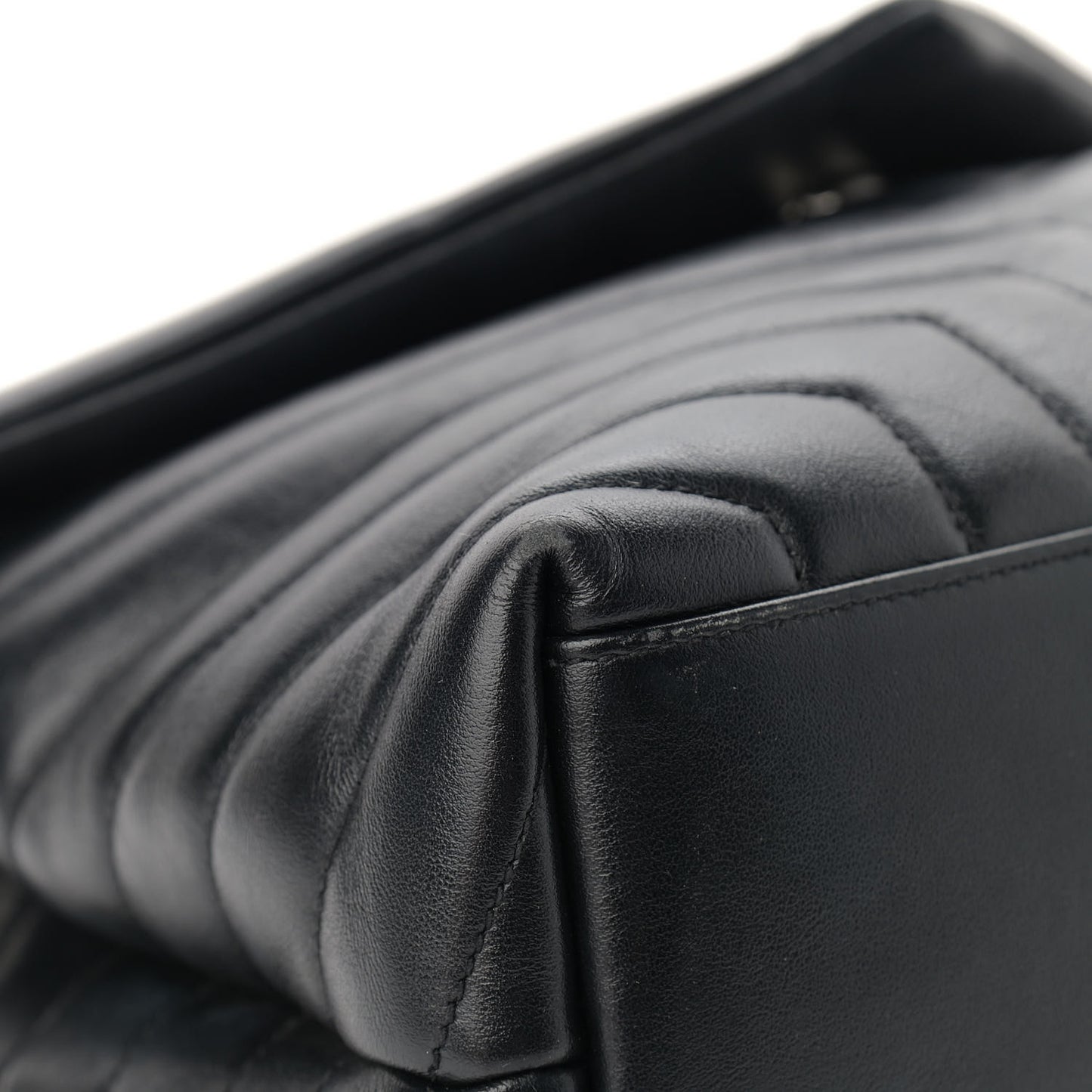 Calfskin Y Quilted Monogram Medium Loulou Chain Satchel Black