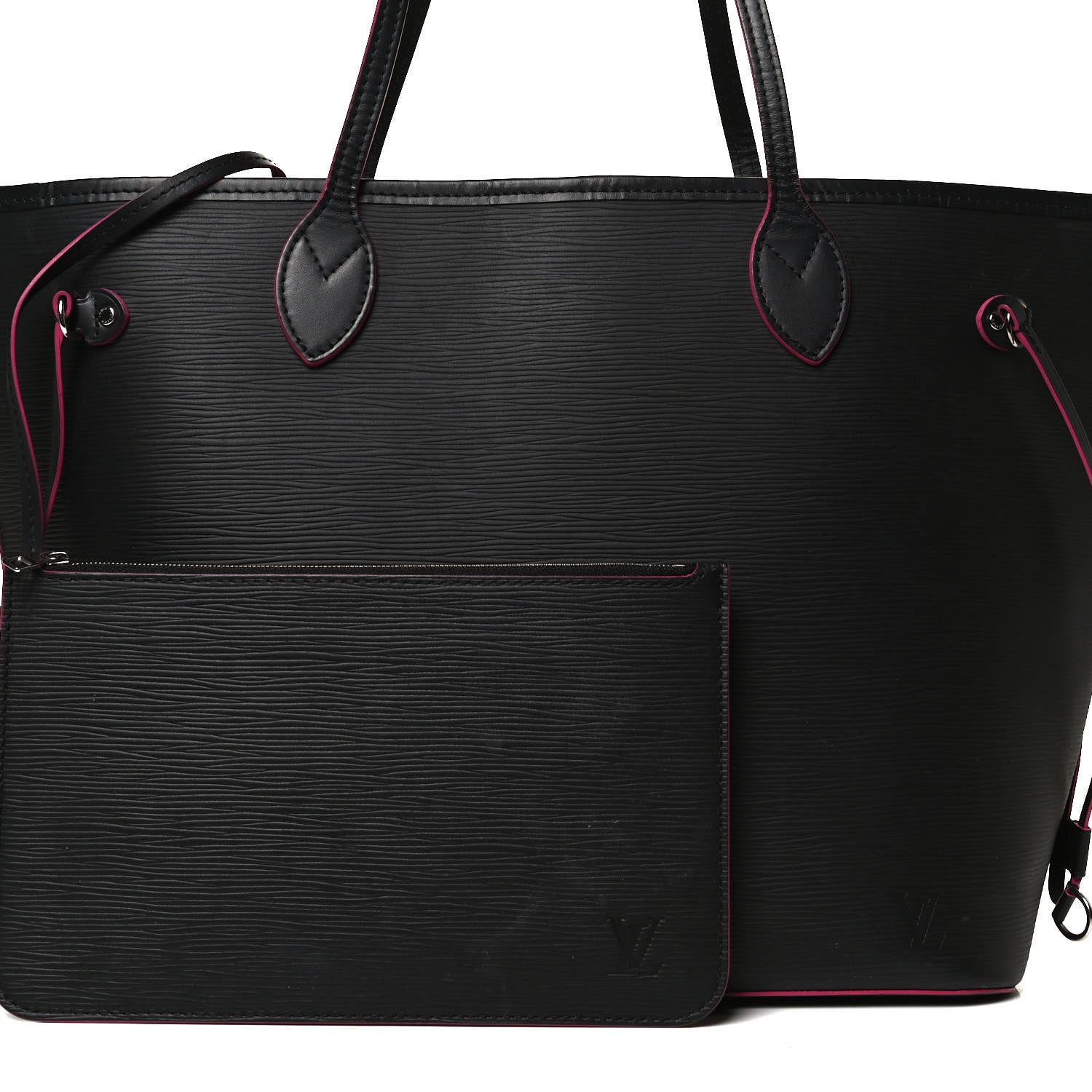 Louis Vuitton Epi Neverfull MM Black Hot Pink 7 of 15