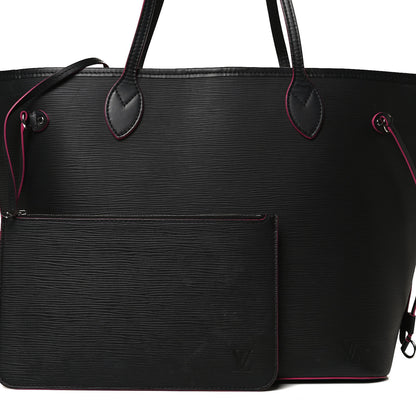 Louis Vuitton Epi Neverfull MM Black Hot Pink 7 of 15