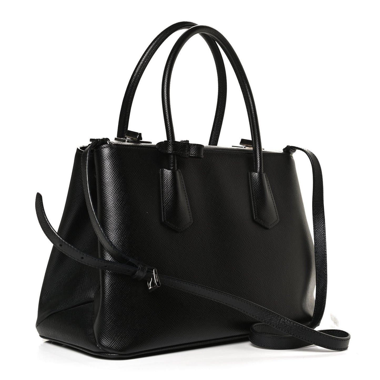 Saffiano Cuir Twin Tote Black