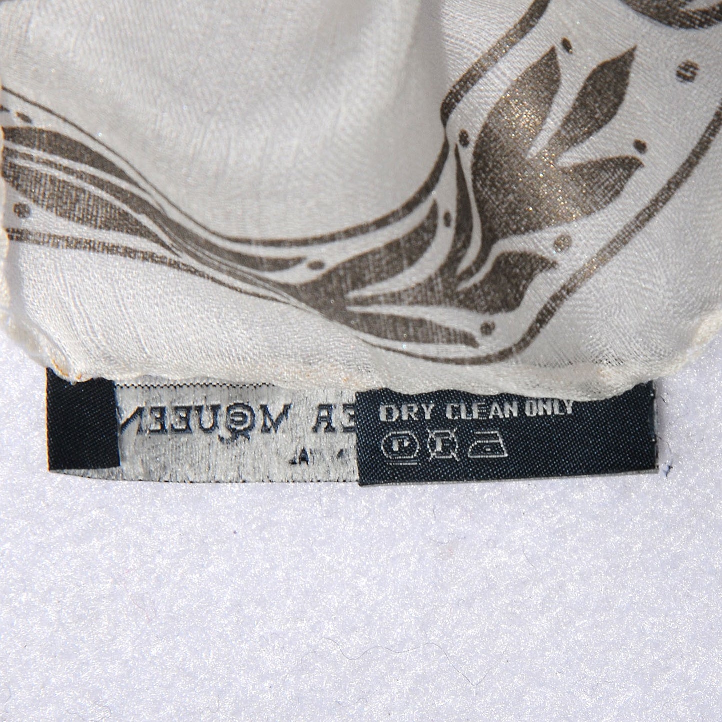 Silk Chiffon Skull Snake Scarf White Silver