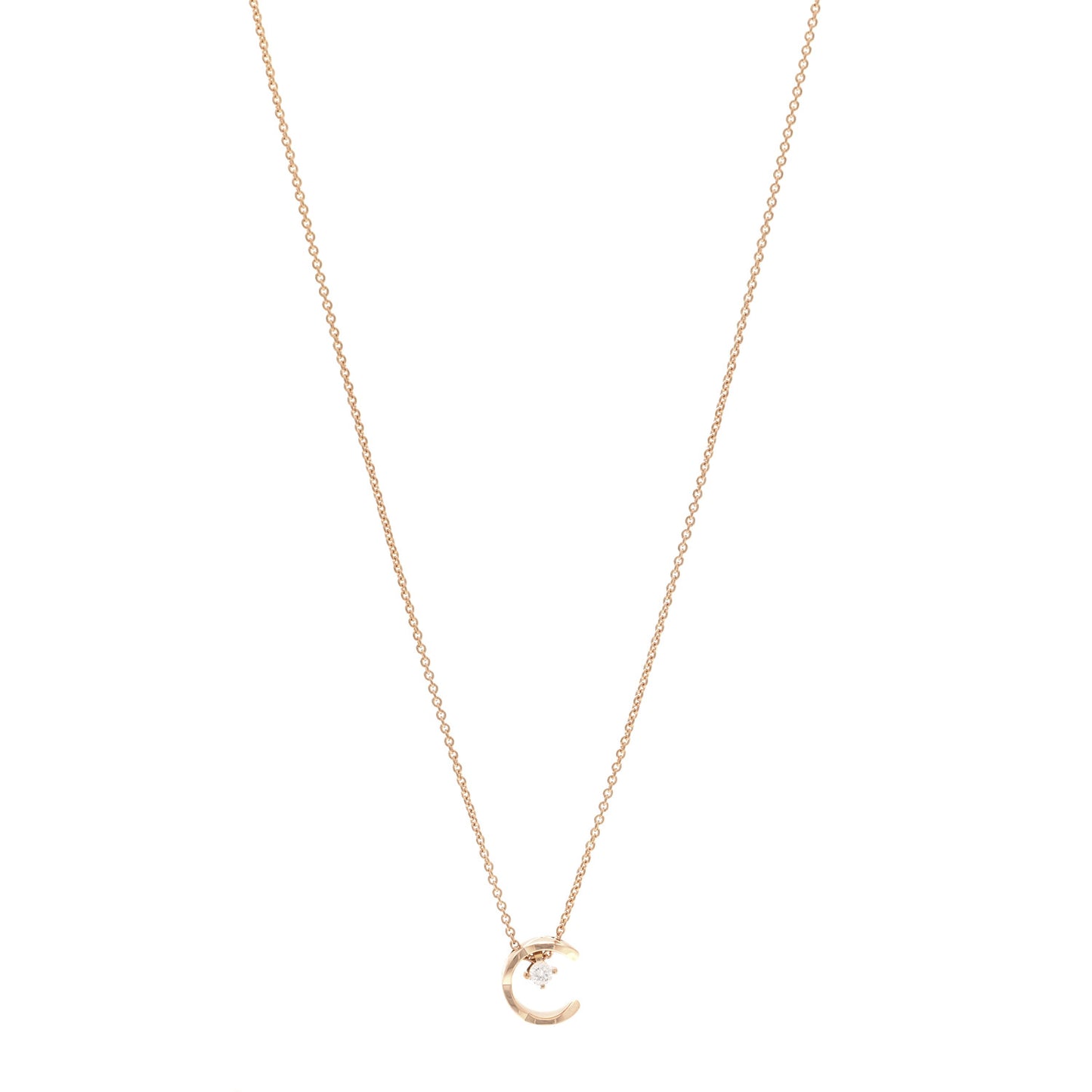 18K Beige Gold Diamond Coco Crush C Necklace