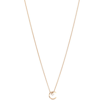 Chanel 18K Beige Gold Diamond Coco Crush C Necklace 1 of 5