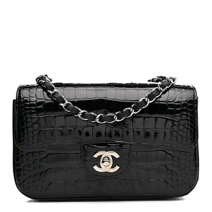 Chanel Shiny Alligator Mini Rectangular Flap Black 1 of 11
