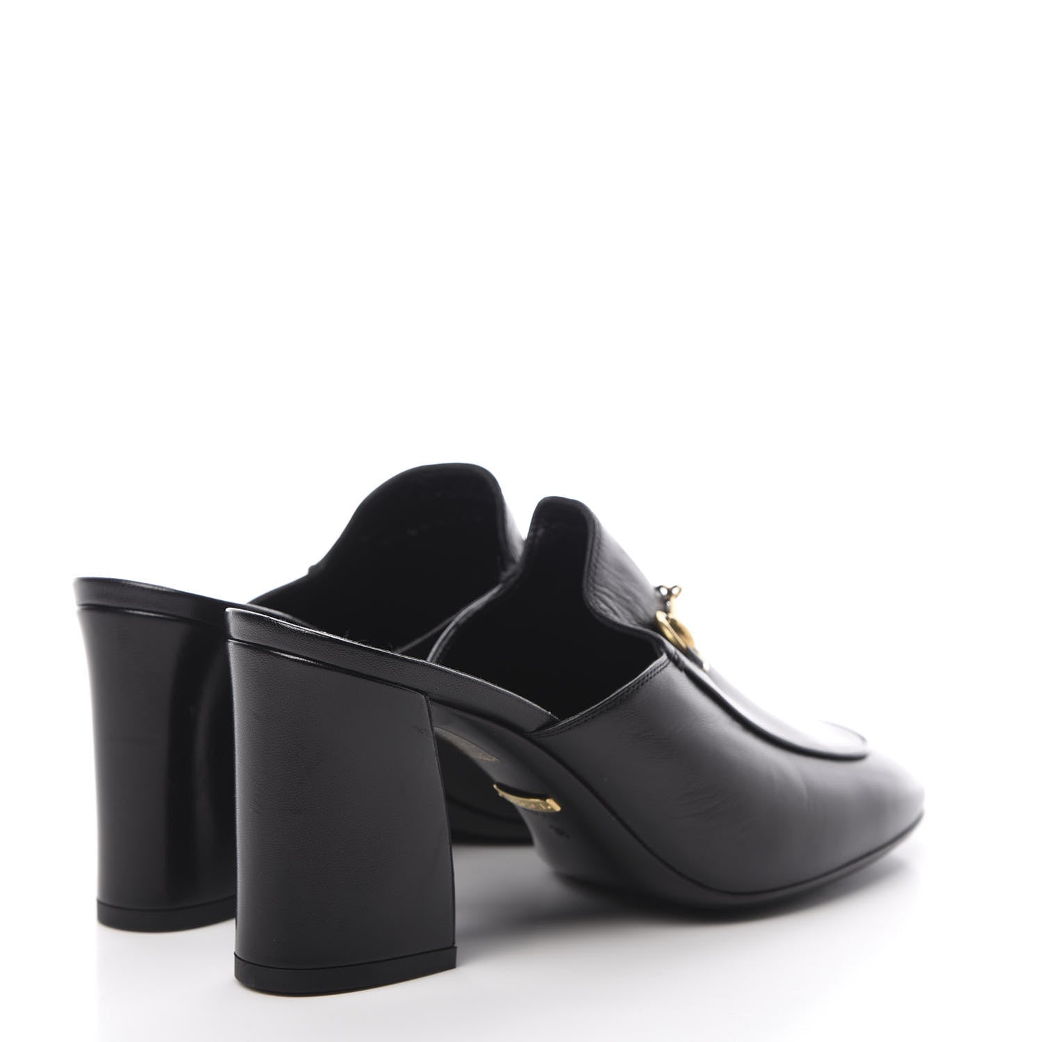 Gucci Malaga Kid Horsebit Princetown Mid Heel Mules 38 Black 4 of 9