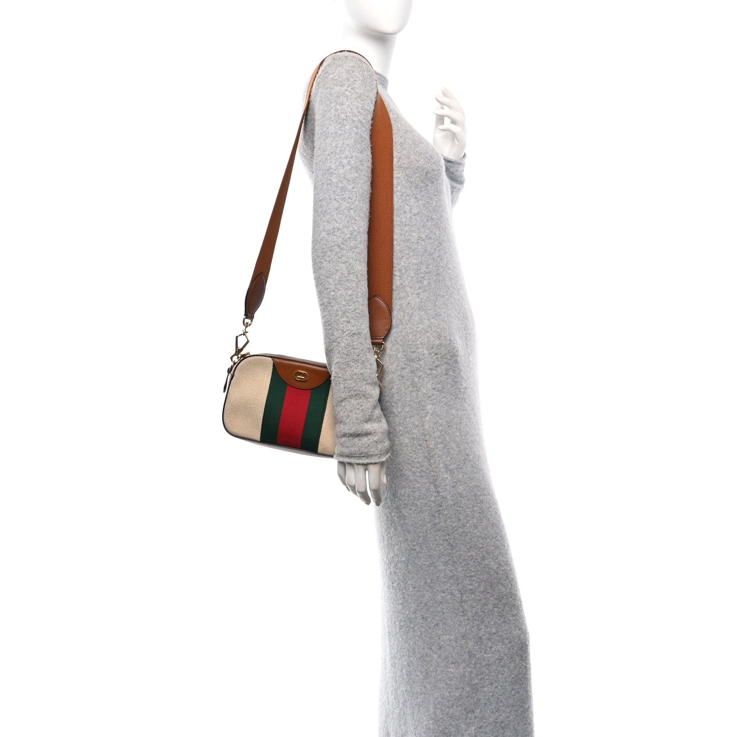 Gucci Vintage Canvas Web Shoulder Bag Sand Cuir 1891892 – FASHIONPHILE