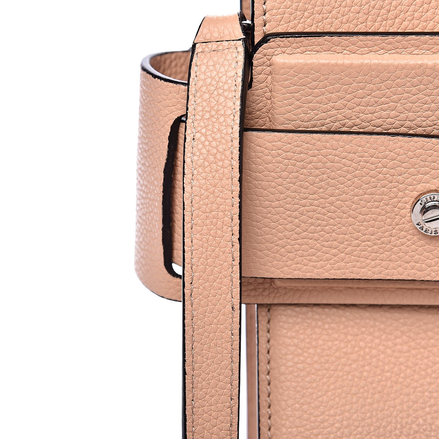 Grained Calfskin Small Horizon Satchel Beige
