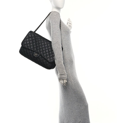 Chanel Grained Calfskin Quilted Small XXL Travel Flap Bag Black 2 of 11