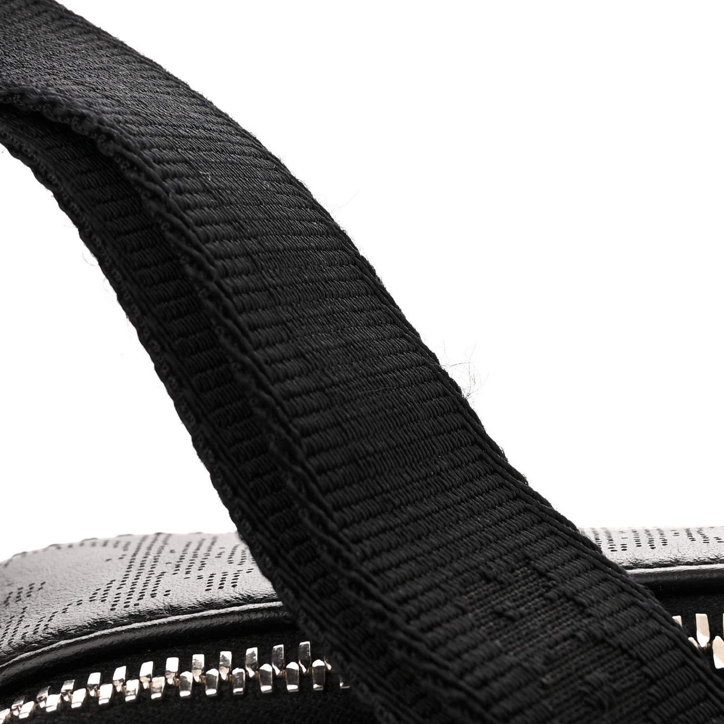 Calfskin Perforated Oblique Galaxy Safari Messenger Bag Black