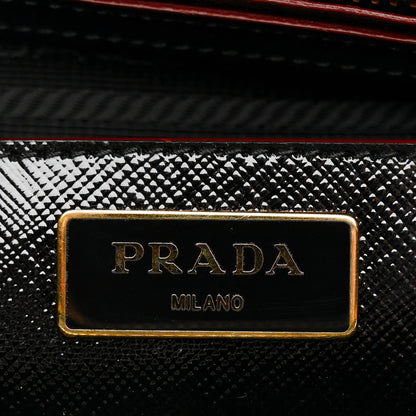 Prada Saffiano Vernice Medium Promenade Tote Black Rosso 8 of 18
