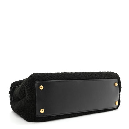 Chanel Shearling Lambskin Medium Coco Handle Flap Black 4 of 11