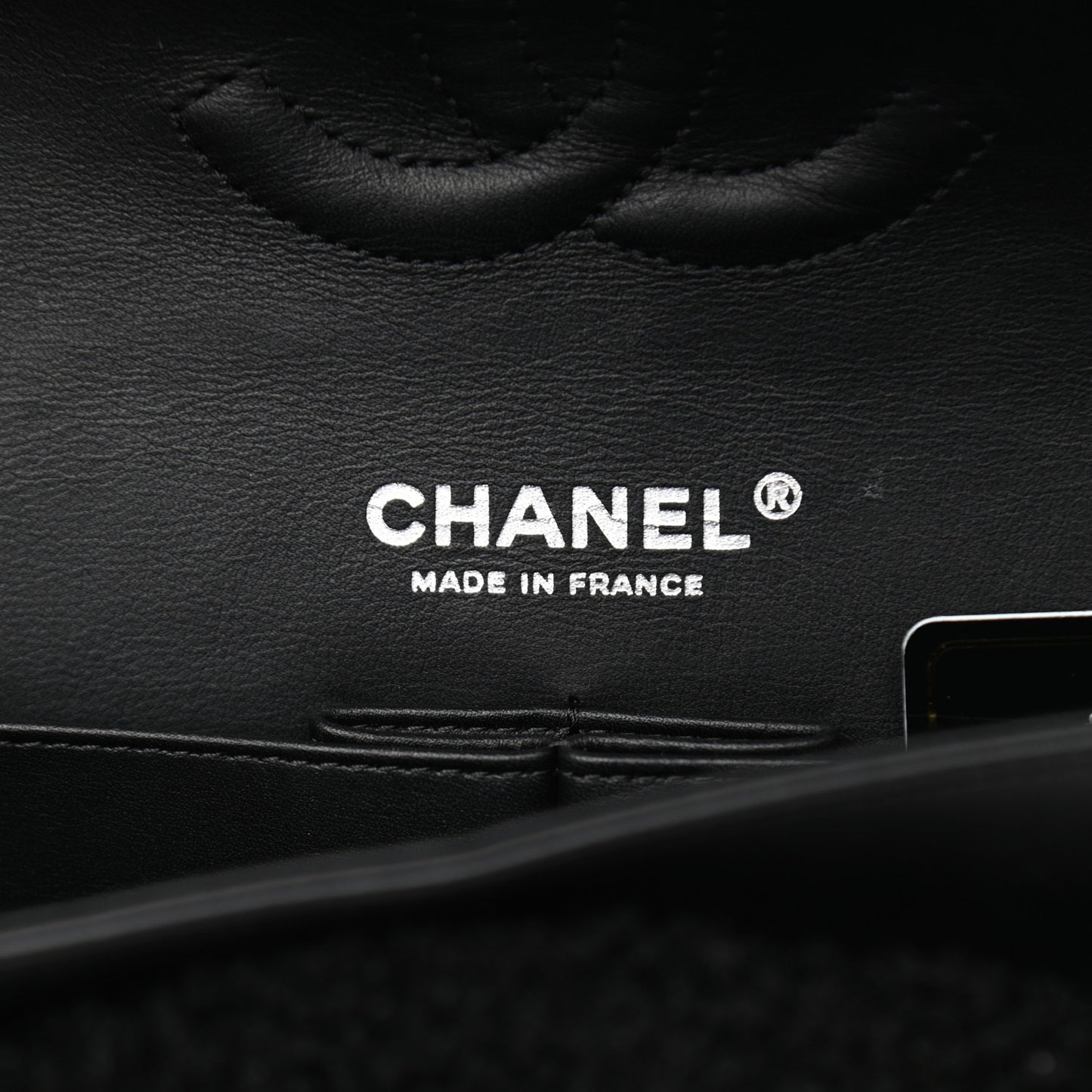 Lambskin Shearling Medium Double Flap Black Brown