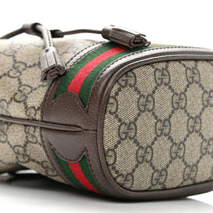 Gucci GG Supreme Monogram Web Mini Ophidia Bucket Bag Brown 5 of 10