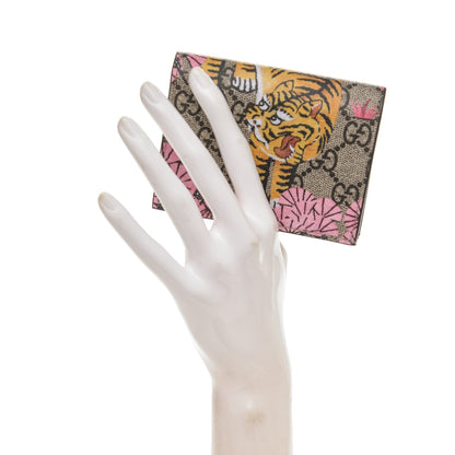 Gucci GG Supreme Monogram Bengal Card Case Beige Pink 2 of 6