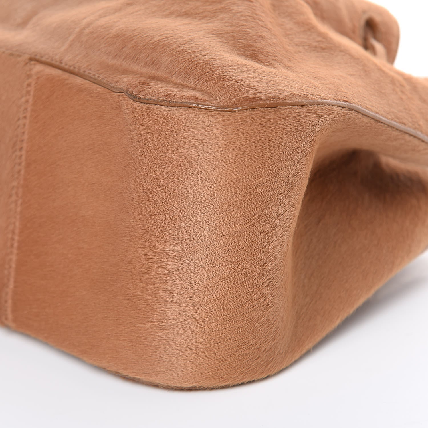 Alaia Calf Hair Bucket Bag Wristlet Camel 8 of 9