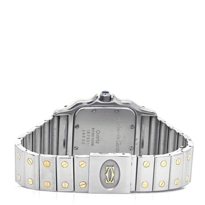 Cartier Stainless Steel 18K Yellow Gold 29mm Santos De Cartier Galbee Quartz Watch 3 of 4