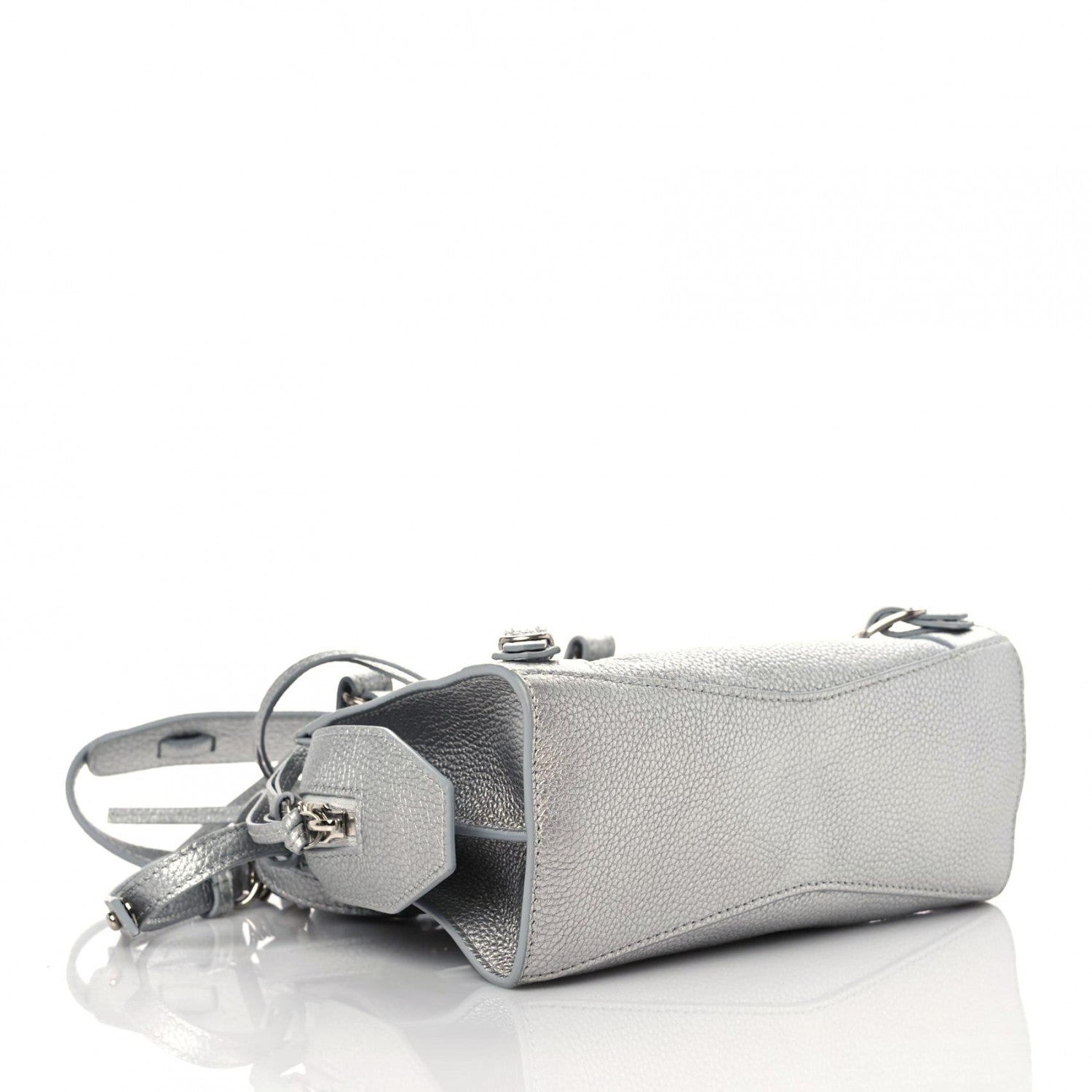 Balenciaga Metallic Grained Calfskin Neo Classic Silver Hardware Mini City Silver 4 of 11