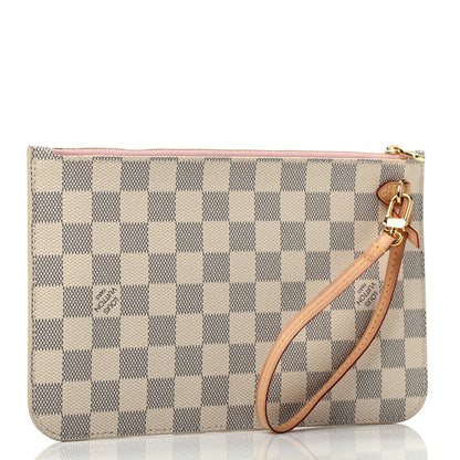 Louis Vuitton Damier Azur Neverfull MM GM Pochette Rose Ballerine 3 of 7