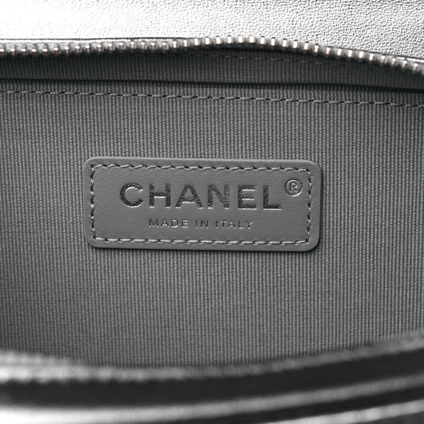 Metallic Lambskin Like A Wallet Flap Silvery Black