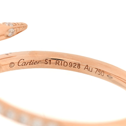 Cartier 18K Pink Gold Diamond Juste Un Clou Paved Ring 51 5.75 3 of 4