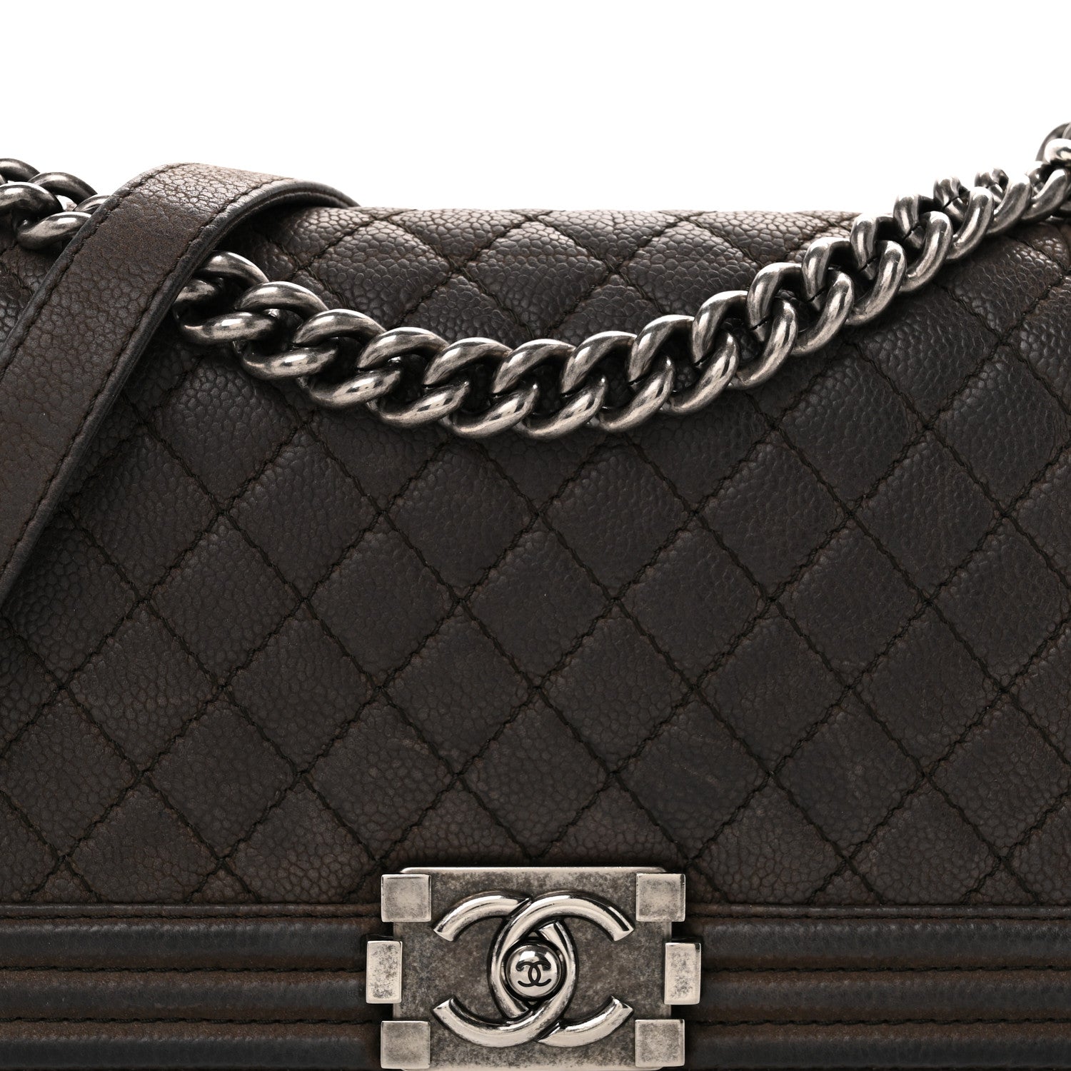 Chanel Iridescent Caviar Quilted Medium Boy Flap Dark Grey 8 of 11