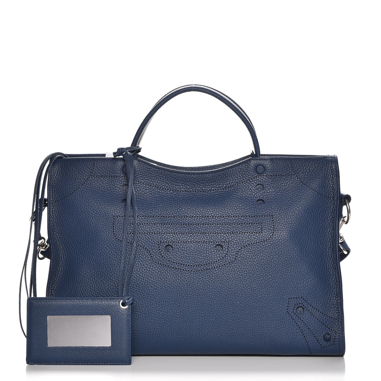 Veau Grana Perforated Blackout Hardware City Bleu Tanzanite