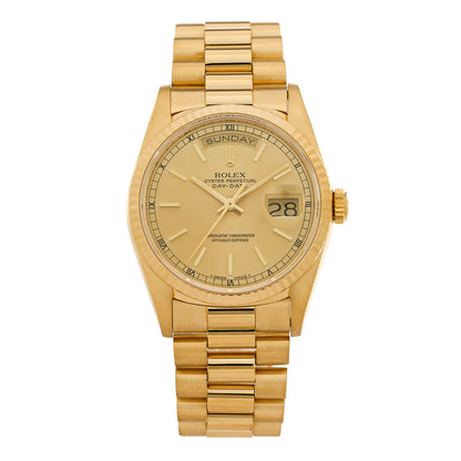 Rolex 18K Yellow Gold 36mm Oyster Perpetual Day-Date President Watch Champagne 18238 1 of 4