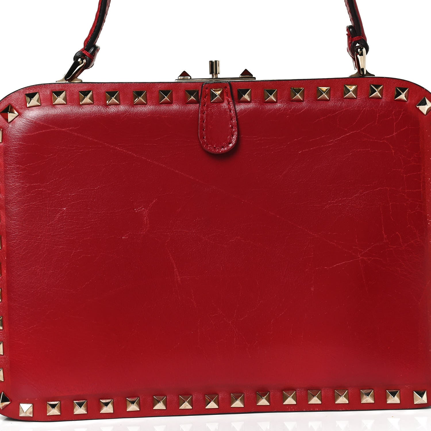 Valentino Garavani Calfskin Rockstud Frame Bag Rosso Valentino 8 of 14
