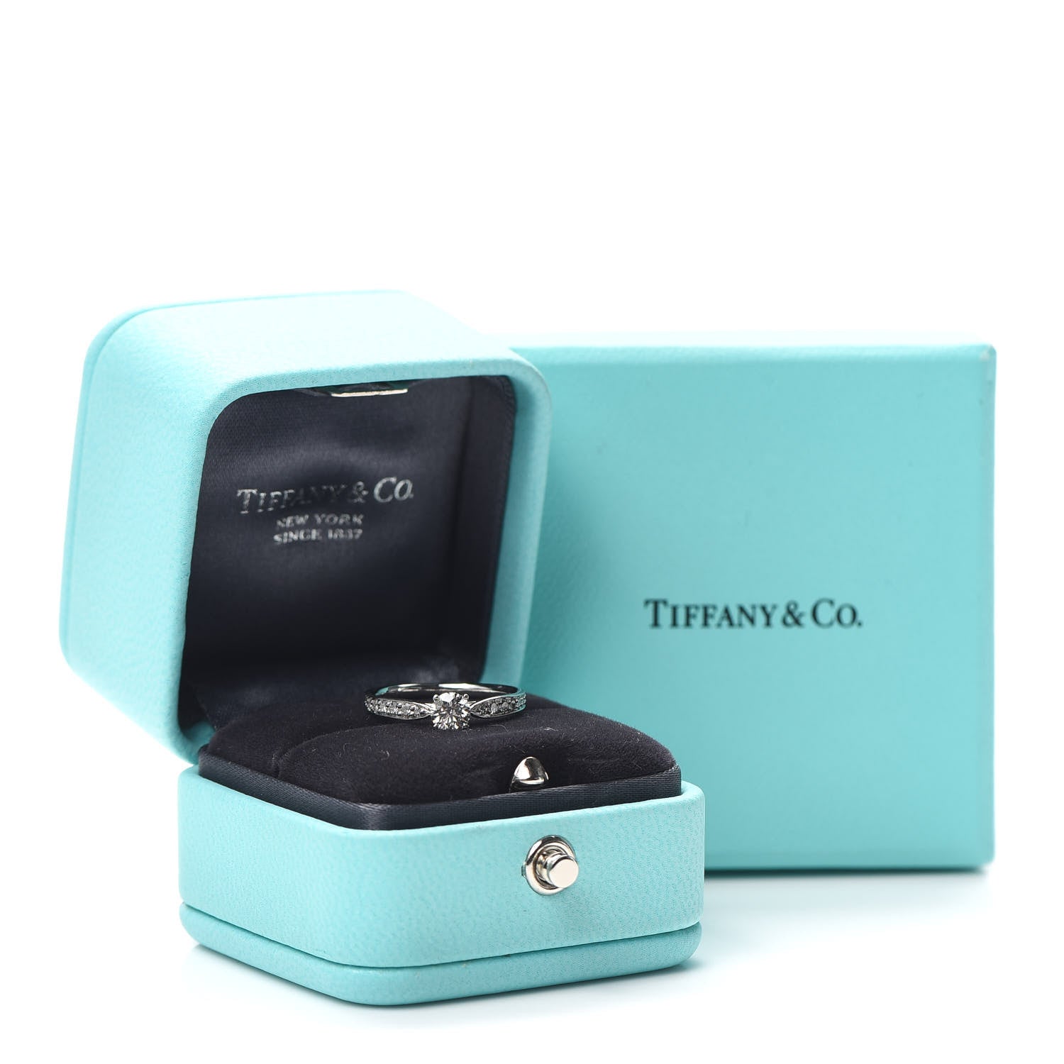 Tiffany Platinum Diamond .34ct Round Brilliant Harmony Engagement Ring 48 4.5 7 of 8