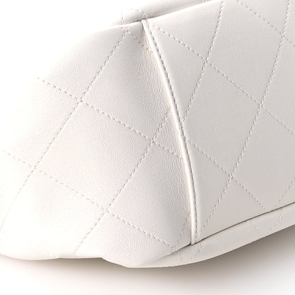 Chanel Shiny Calfskin Quilted Small Shopping Tote White 9 of 11