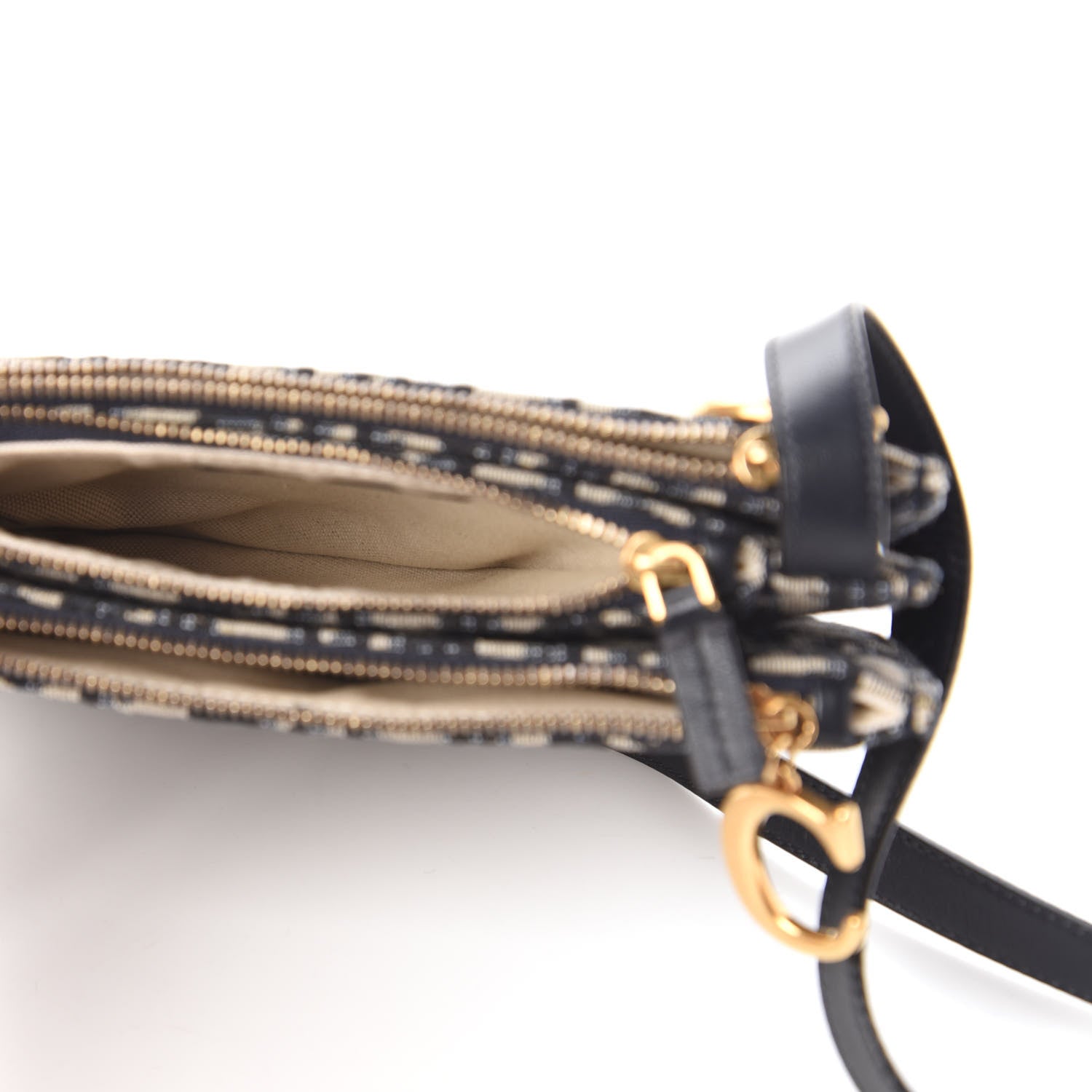 Christian Dior Oblique Saddle Pouch With Strap Navy Blue 5 of 10